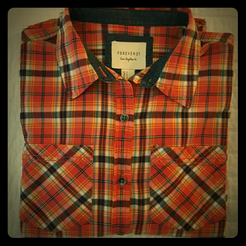 Forever 21 size S soft cotton plaid oxford